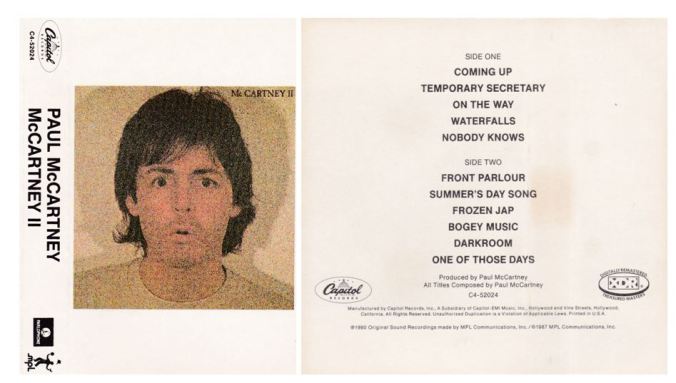 McCartney II album cover and song list